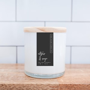 Vertical Candle Label Template, Editable Minimal Candle Label, Modern Thin Candle Label, Printable Vertical Product Label, DIY Label - Rain