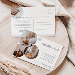 Wholesale Post Card Direct Mail Canva Template, Candle Soap Photo Mailer Card, Modern Marketing Flyer, Promotional Postcard Template - Vera