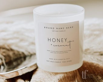 Modern Candle Label Template, Editable Candle Label Design, Customizable Candle Jar Label Template, Canva Template DIY Candle Sticker Stella