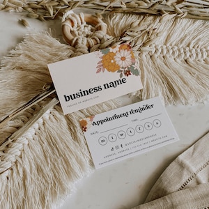 Retro Appointment Reminder Card Canva Template, Editable Business Card, Next Appointment Card Printable, Booking Reminder Card 3.5x2" - Dani