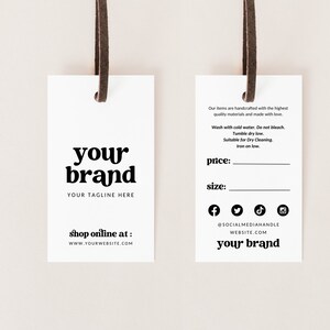 Editable Hanging Tags Template, Printable Fashion Label Template ...