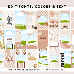 Groovy Retro Instagram Story Templates Canva, IG Stories, Instagram Branding, Social Media Templates, Editable Story Templates - Pixie image 3