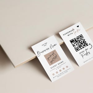 Candle Scent Sampler Card Template, Wax Melt Tester Card, Canva Card Template, Small Business Package Insert, Fragrance Tester, 2x3.5" -Skye image 3