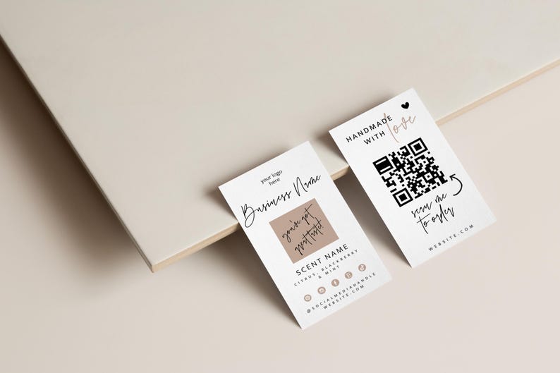 Candle Scent Sampler Card Template, Wax Melt Tester Card, Canva Card Template, Small Business Package Insert, Fragrance Tester, 2x3.5" -Skye image 3