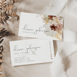 Boho Business Card Template, INSTANT DOWNLOAD, Printable Business Card, Editable Business Branding, DIY Calling Card Canva Template - Prarie
