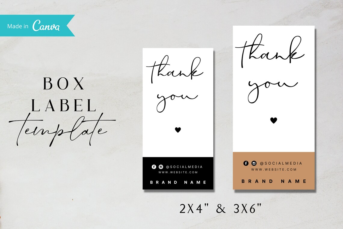 Box Label Template Editable Packaging Labels Order Packaging | Etsy