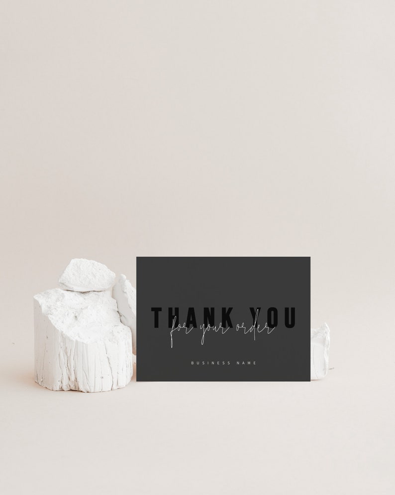 EDITABLE Business Thank You Card Black Luxury Thank You Card - Etsy