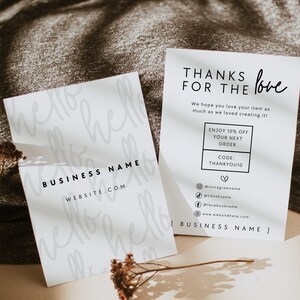Modern Business Thank You Card Canva Template, Editable Thank You Card Business Package Insert, DIY Mailer Postcard Template, Made With Love