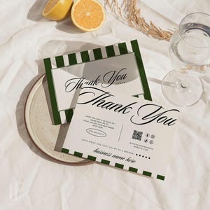 EDITABLE Business Thank You Card Canva Template, Vintage Old Money Customer Package Insert Card, Elegant Postcard Thank You Mailer - Lorna