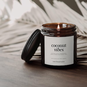 Modern Candle Label Template, Editable Candle Label Design, Customizable Candle Jar Label Template, Canva Template DIY Candle Sticker- Cove