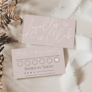 Loyalty Card Template, Instant Download, Modern Customer Loyalty Cards, Editable Rewards Card Design, Printable Loyalty Cards Canva - Ayla