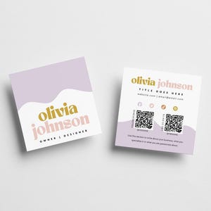 Colorful Business Card Template, Printable Pastel Business Card Design, DIY Calling Card, Business Branding, Editable Canva Template, Sunny