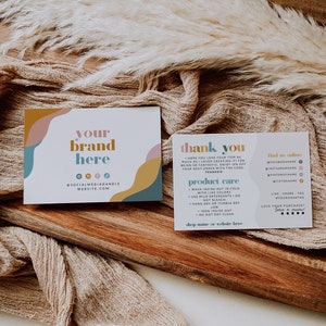 Clothing Care Instructions Canva Template, Business Thank You Template, T-shirt Care Card, Washing Instruction, Product Care Card Card, Arlo