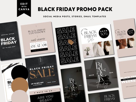 Black Friday Promo Bundle for Digital Products, Coaches, or Course Creators: Includes IG Posts Stories, Email Marketing & Social Media Copy