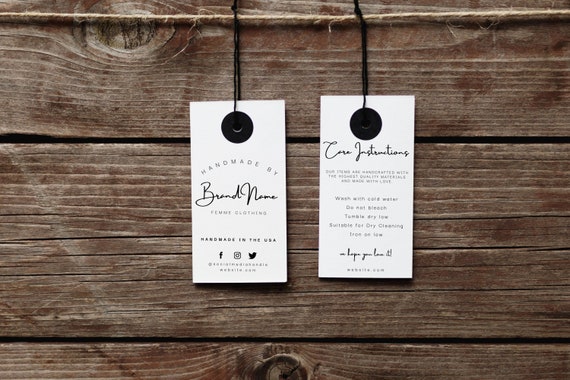 Editable Hanging Tags Template Printable Fashion Label | Etsy