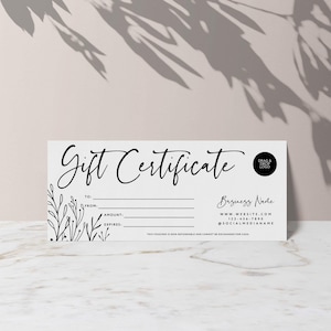 Boho Gift Certificate Template, DIY Printable Gift Voucher Certificate, Editable Gift Card, Spa Gift Certificate, Canva Template - Vera