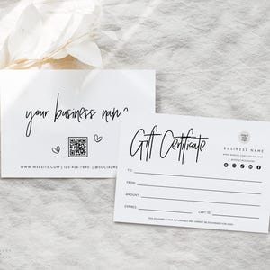 Gift Certificate Template, ADD LOGO, Minimal DIY Gift Certificate, Editable Gift Voucher, Printable Gift Card, Coupon Template, Canva - Dusk