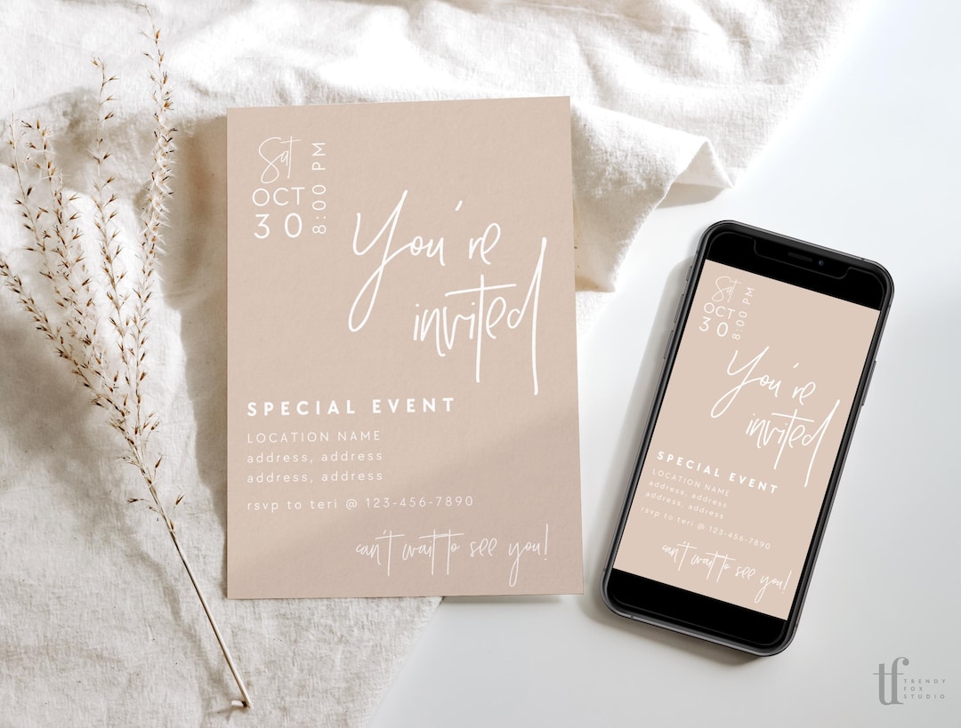 Modern Business Invitation Canva Template, Grand Opening Event Digital ...