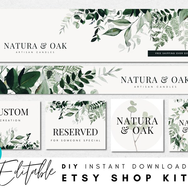 Greenery site Template Etsy