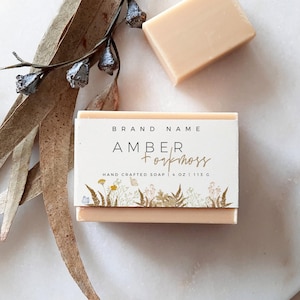 Modello di etichetta di sapone stampabile, Etichetta avvolgente di sapone personalizzabile, Etichetta di prodotto per il corpo, Canva di design di etichette di sapone fai da te, Modello di etichetta di fascia di sapone -Suri