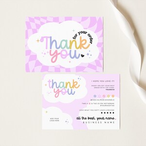 Colorful Business Thank You Card Canva Template, Editable Rainbow QR Code Packaging Mailer, Cute Fun Package Insert Business Branding - Lulu Bild 2