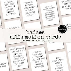 印刷可能な Badass 肯定カード 罵倒肯定デッキ モチベーションを高める印刷可能なカード 罵倒は励ましに役立つかもしれません パート 1、2、3