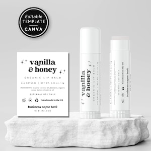 Lip Balm Label Template, Lip Balm Wrap Packaging, Editable Product Label, Custom Lip Balm Packaging, DIY Customizable Cosmetic Label - Dani