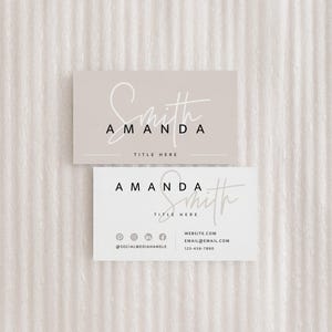 Feminine Visitenkarte Canva Vorlage, SOFORTIGER DOWNLOAD Druckbare moderne Visitenkarte Vorlage, Neutral Pink Luxe Visitenkarte - Skye
