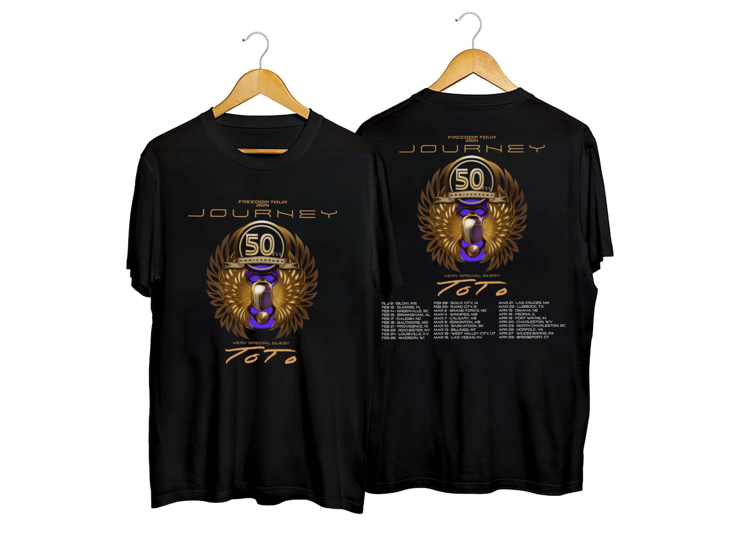 Journey Freedom Tour 2024 Shirt, Journey With Toto 2024 Concert Shirt