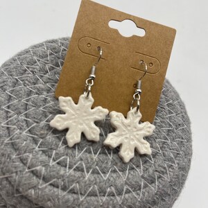 Snowflake Polymer Clay Earrings