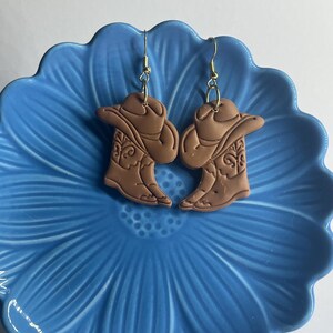 Cowboy Ohrringe aus Polymer-Ton