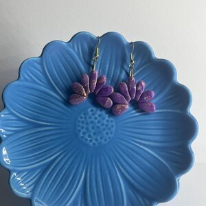 Purple Marble Polymer Clay Dangle Earrings| One of a Kind Etsy Exclusive 2