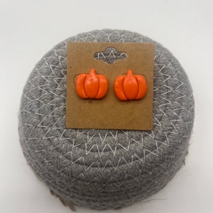 Pumpkin studs   Polymer Clay Earrings