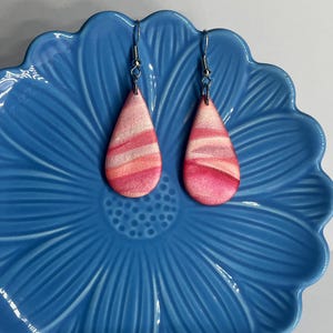 Pink Marble Polymer Clay Earrings | One of a kind Etsy Exclusive