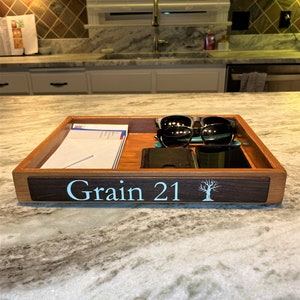 Countertop Tray / Stained Countertop Tray / Stained Wood Countertop Tray / Tavern Oak