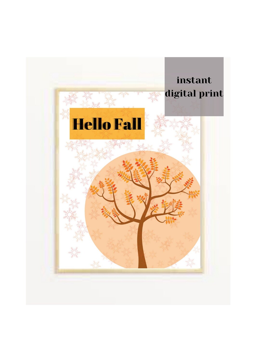 Hello Fall Wall Art, 8x10 In. Instant Print Art, Fall Decor, Fall