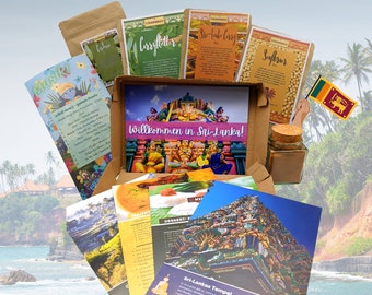 Sri Lanka Box Gewürzreise - Gewürzbox mit Rezeptbooklet und Infoheft - Kochbox - Weihnachtsgeschenk für Kochliebhaber, Familien & Reisefans