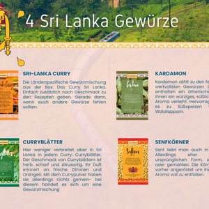 Sri Lanka Box Gewürzreise Gewürzbox mit Rezeptbooklet und Infoheft Kochbox Weihnachtsgeschenk für Kochliebhaber, Familien & Reisefans Bild 2