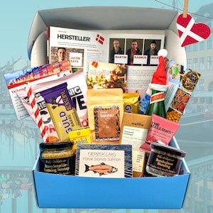 Dänemarkbox Hygge - Kochbox - Gourmetbox - Personalisierte Geschenkbox - Geschenkbox für Kochliebhaber, Familien & Reisefans