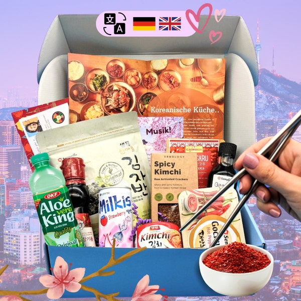 Koreabox Maewoyo I in tedesco e inglese! I Seoul Cooking Box - Confezione regalo Corea - Confezione regalo personalizzata - Regalo creativo