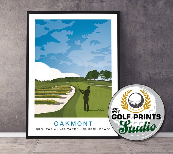 Oakmont US Open Golf Art Print: Golfer Gift, 3rd Hole