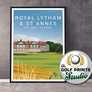Royal Lytham & St Annes, 18a buca, The Golf Open Championship, poster da viaggio, stampa artistica, regalo per golfisti, regalo per mamma o papà, soggiorno