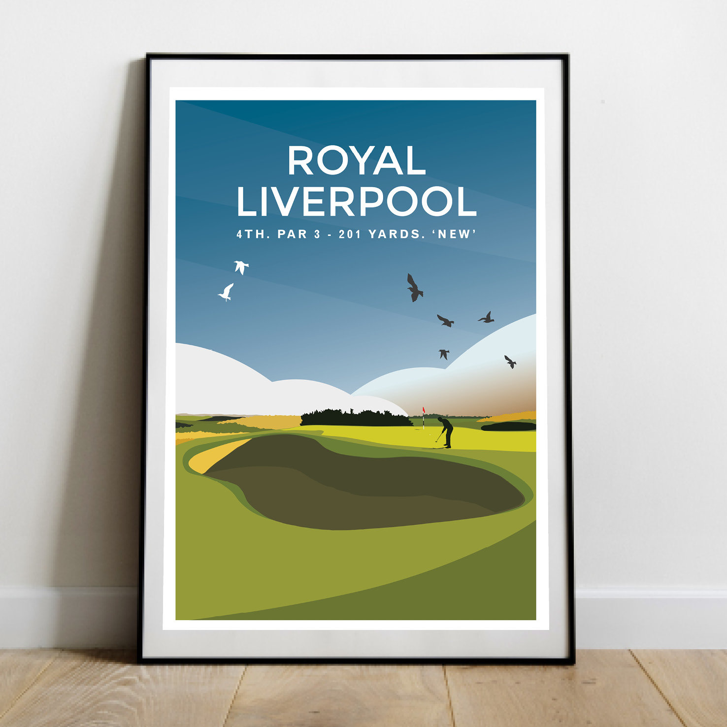 Royal Liverpool Golf Club 4th Hole Travel Poster England Etsy