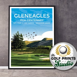 Gleneagles PGA Centenary Course Golf Wall Art Poster Travel Poster Scottish Print Golf Gift Art Print Gift for Mum or Dad Living Room Art