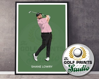 Shane Lowry Golf Art Print Poster Golf Wall Art Gift for Golfer Golf Illustration Poster Print