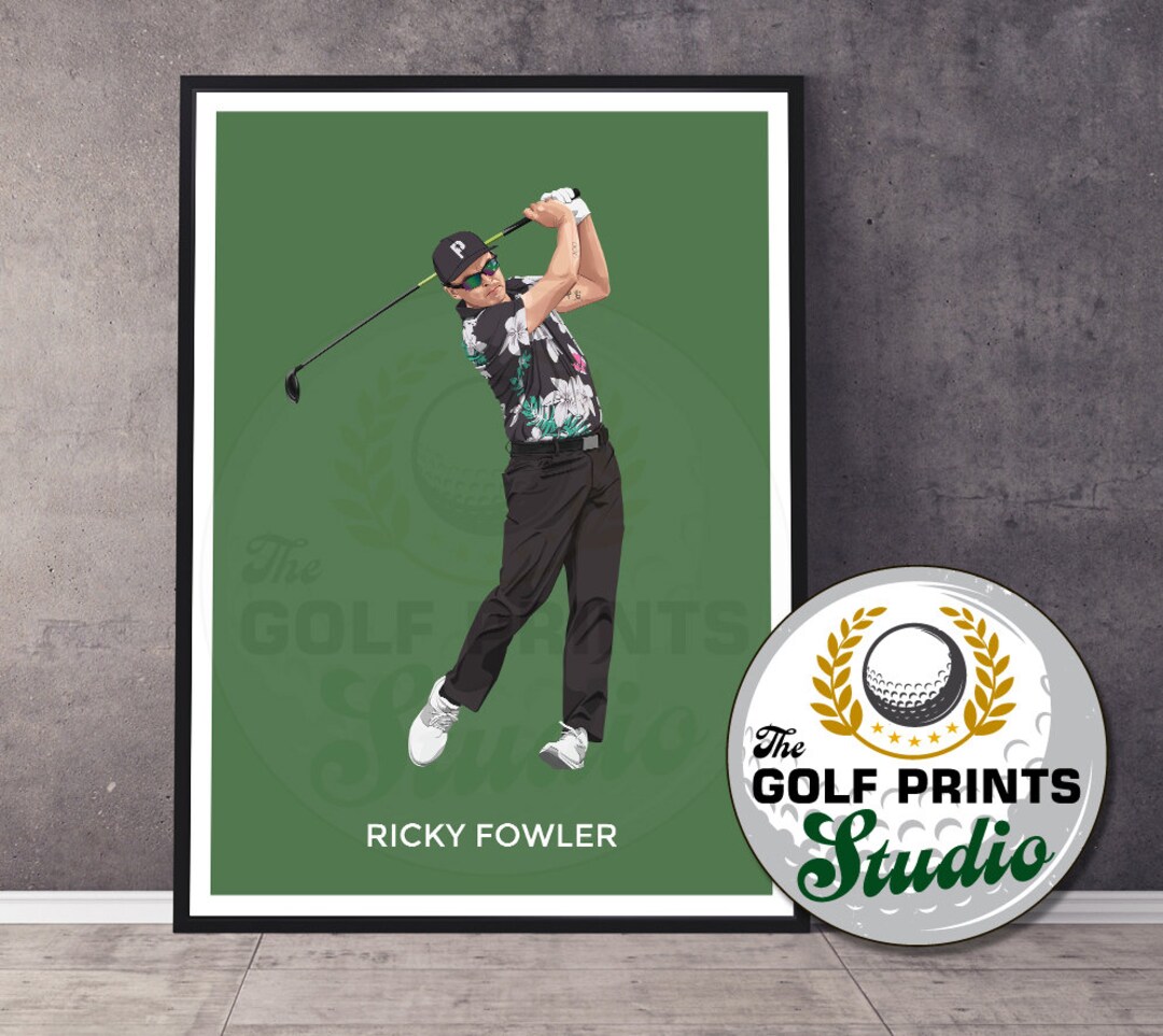 Buy Ricky Fowler Golf Art Print Poster Golf Wall Art Gift for Golfer Golf  Illustration Poster Print Online in India