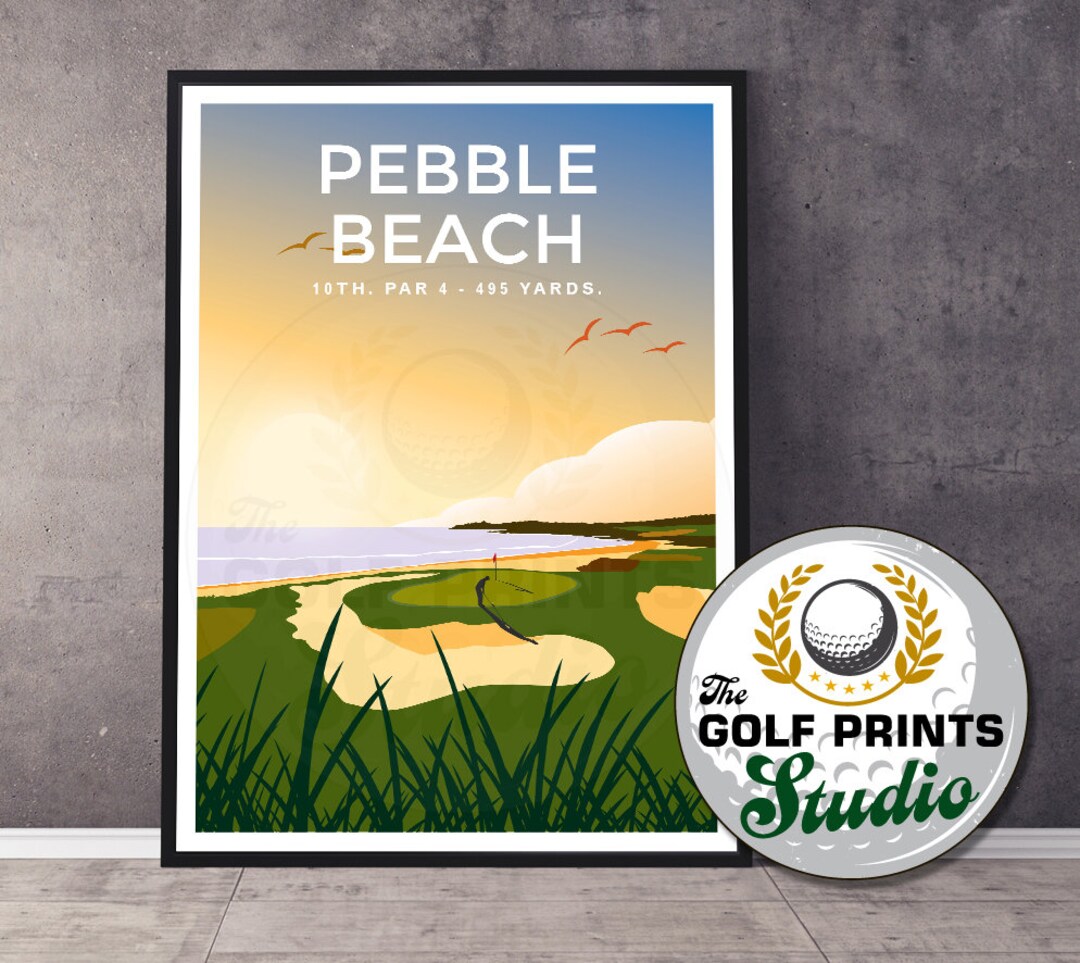 Pebble Beach Golf Club 10Th Hole Travel Poster Print Gift For - Etsy