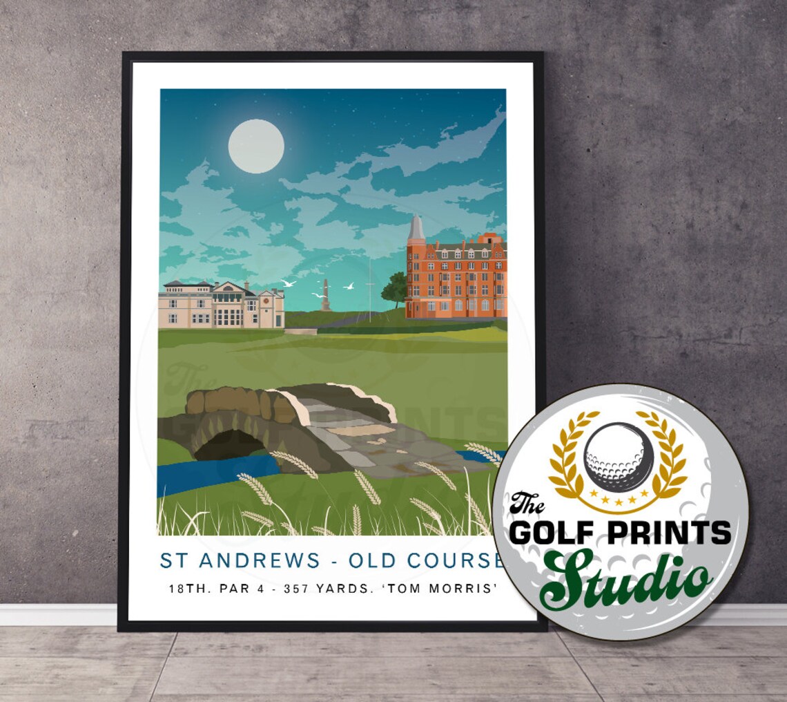 St Andrews Old Course Print: Swilcan Bridge, Scotland Golf Art - Etsy