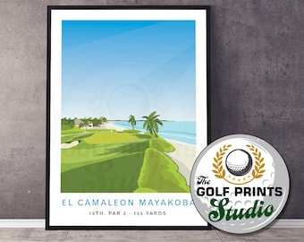 Impresión del campo de golf El Camaleon Mayakoba: Cartel de viaje de México