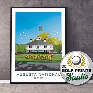 Augusta National Golf Club Georgia US Masters Golf Travel Poster Print Christmas Gift for Golfer Golf Art Print Mum Dad Son Living Room Art